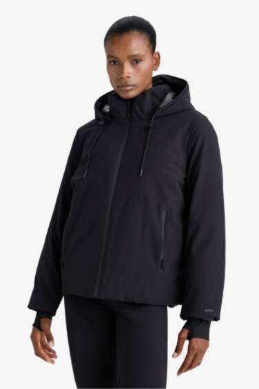 Jacket zippée à capuche imperméable avec doublure en polaire de DeFactoFit