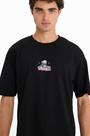 Boxy Fit Crew Neck Printed Short Sleeve T-Shirt