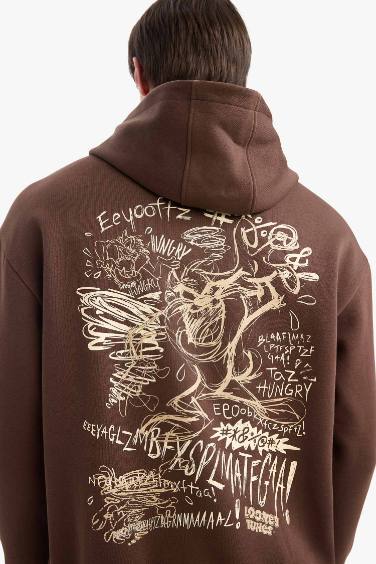 Looney Tunes Boxy Fit Hooded Printed Sweatshirt