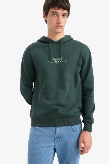 Regular Fit Vikings Valhalla Printed Long Sleeve Sweatshirt