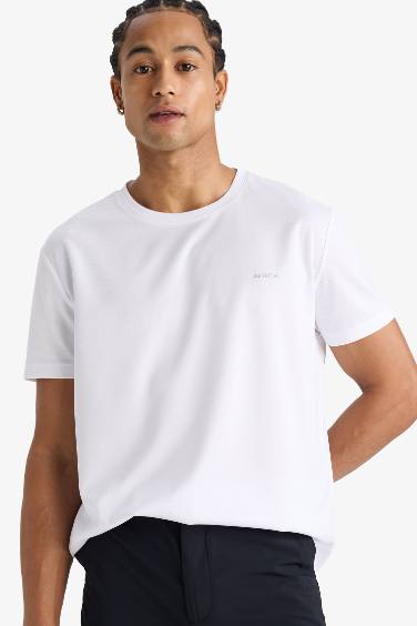 تيشيرت نص ردن رياضي قصة عادية سريع الجفاف من DeFactoFt