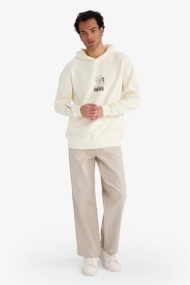 سويت شيرت مطبوع اوفر سايز بغطاء للرأس من ون بيس