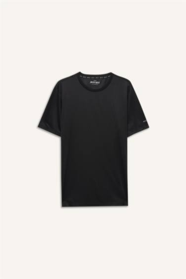 Slim Fit Crew Neck Printed Sports T-Shirt
