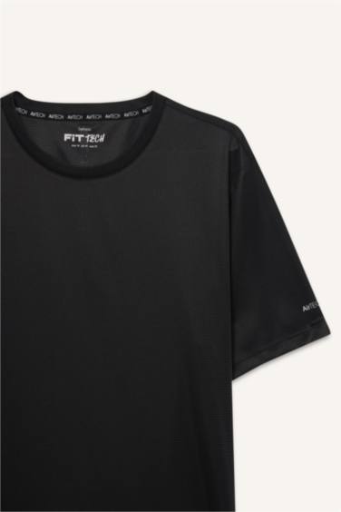 Slim Fit Crew Neck Printed Sports T-Shirt