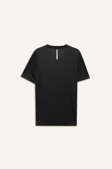 Slim Fit Crew Neck Printed Sports T-Shirt