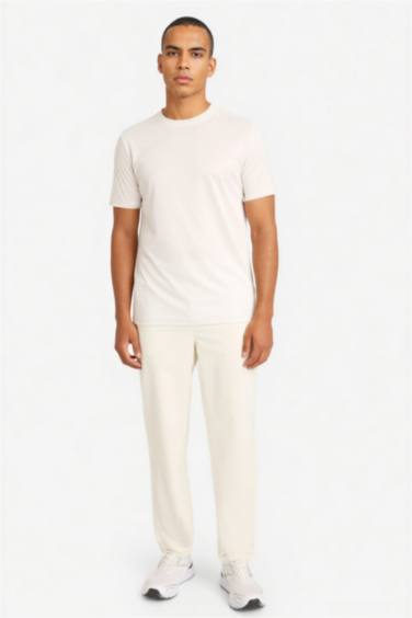 Slim Fit дөңгелек жағалы суретті спорттық қысқа жеңді футболка