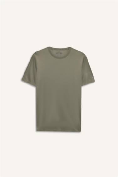 Slim Fit Crew Neck Printed Sports T-Shirt