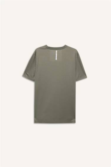 Slim Fit Crew Neck Printed Sports T-Shirt