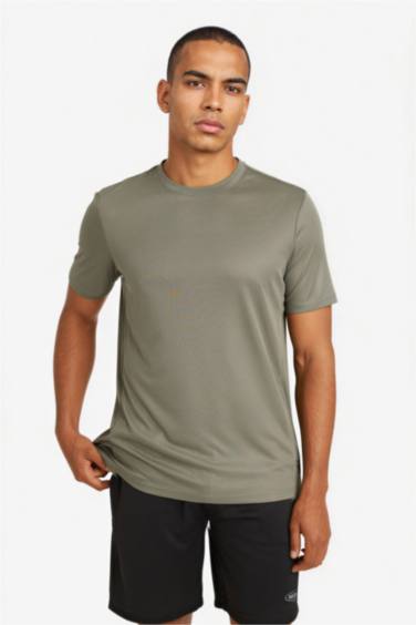 Slim Fit дөңгелек жағалы суретті спорттық қысқа жеңді футболка