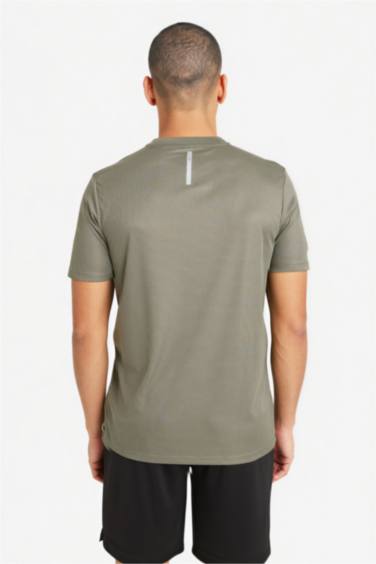 Slim Fit дөңгелек жағалы суретті спорттық қысқа жеңді футболка