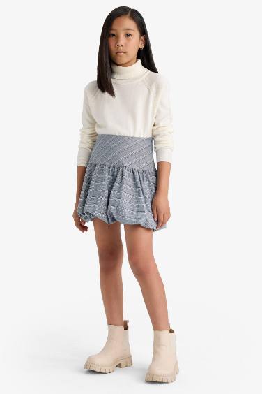 Детская юбка с принтом и воздушным силуэтом для девочки