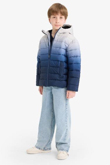 Boy Waterproof Hooded Fleece Lined Puffer Jacket