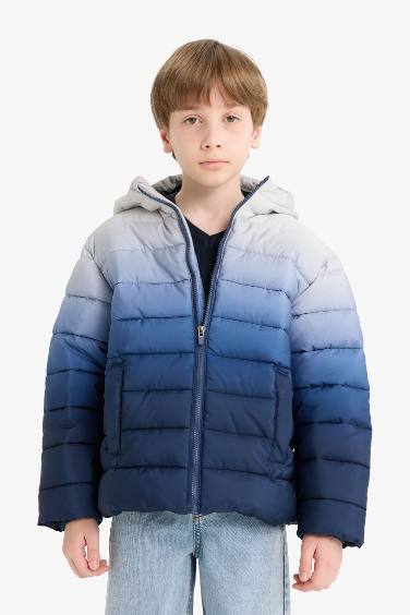 Boy Waterproof Hooded Fleece Lined Puffer Jacket