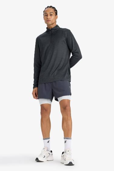 DeFactoFit Slim Fit Dar Kesim Sporcu İçi Taytlı Kısa Paça Şort
