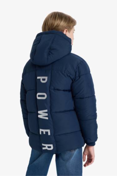 Erkek Çocuk Su İtici Kapüşonlu Polar Astarlı Parka