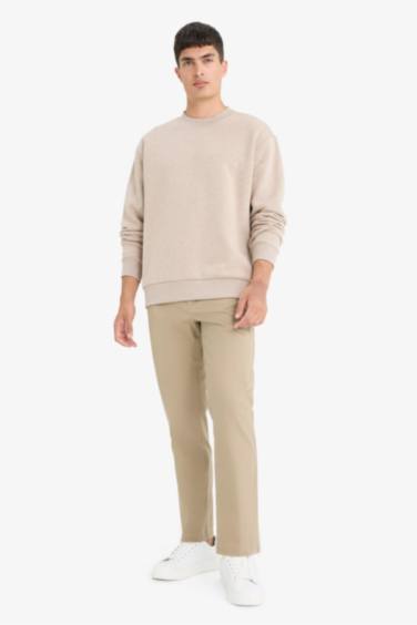 سويت شيرت تقيل قصة مريحة برقبة مستديرة