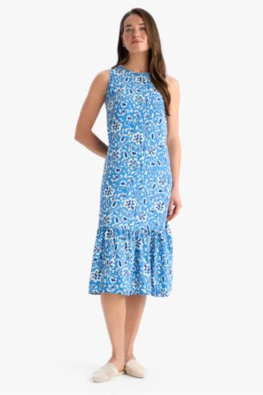 فستان قصة عادية بياخة مستديرة