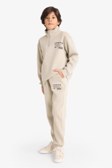 Boy Regular Fit Thick Fabric Slogan Print Sweatpants