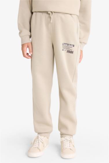 Boy Regular Fit Thick Fabric Slogan Print Sweatpants