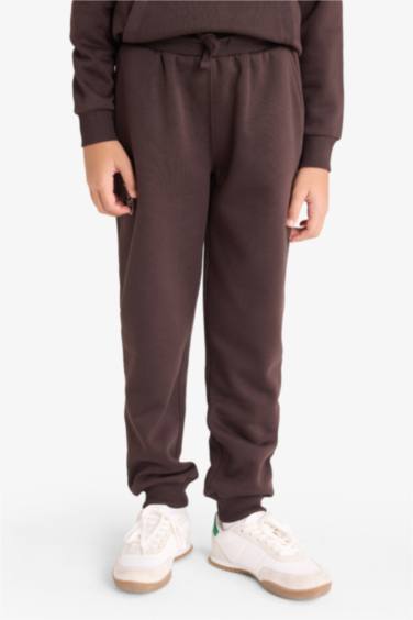 Regular Fit Slogan Elastic Waist Sports Trousers