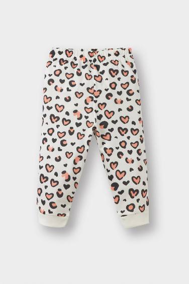 Kız Bebek Pijama Takımı Desenli Uzun Kollu Penye Üst Uzun Alt