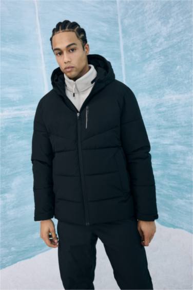 Defactofit Regular Fit Hooded Winter Waterproof Jacket