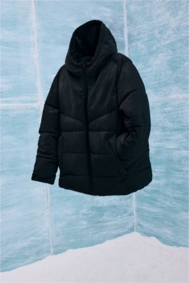 Defactofit Regular Fit Hooded Winter Waterproof Jacket