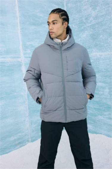 Defactofit Regular Fit Hooded Winter Waterproof Jacket