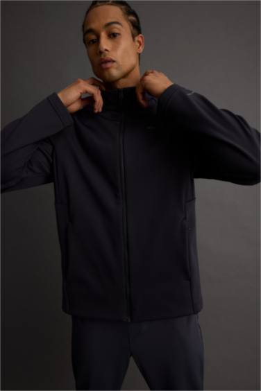 DeFactoFit Waterproof Slim Fit Zippered Softshell Rain Jacket