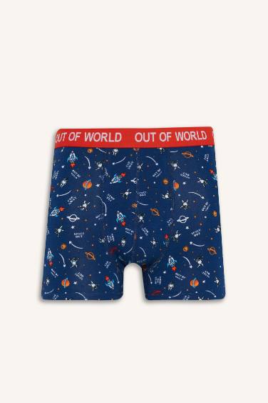 Regular Fit Uzay Baskılı 3'lü Boxer