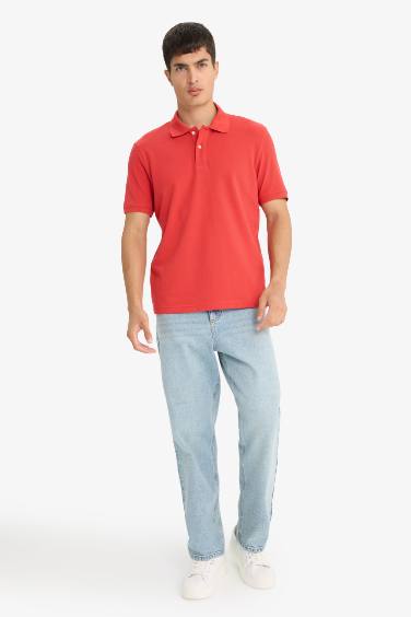 Regular Fit Polo Collar Pique Polo T-Shirt