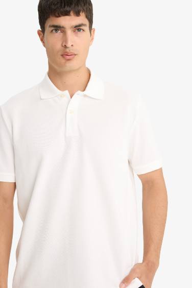 Regular Fit Polo Collar Pique Polo T-Shirt