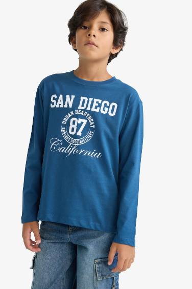 Boy Crew Neck Printed Long Sleeve T-Shirt