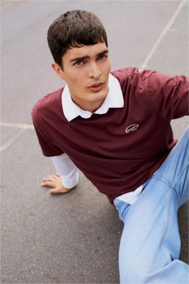 Cotton Boxy Fit Crew Neck Short Sleeve T-Shirt