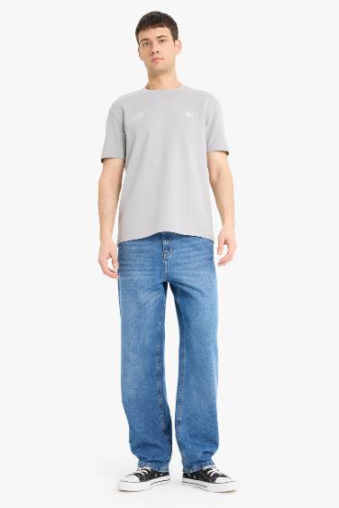 Regular Fit Crew Neck Printed Short Sleeve T-Shirt