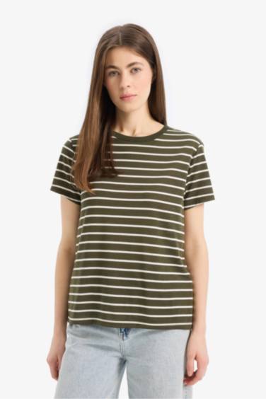 Regular Fit Crew Neck Basic Short Sleeve T-Shirt