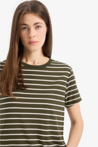 Regular Fit Crew Neck Basic Short Sleeve T-Shirt