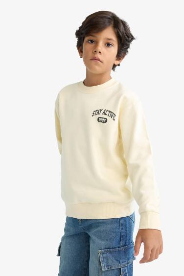 Sweatshirt imprimé à col rond pour garçon