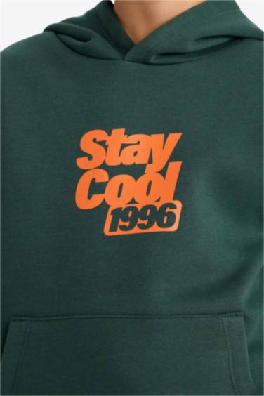 Boy Hooded Printed Soft Inside Sweatshirt