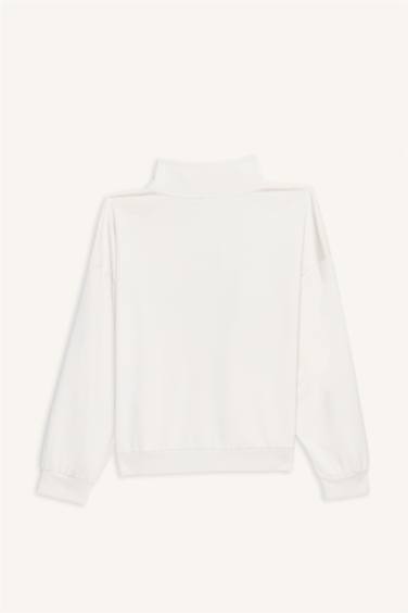 Relax Fit Half Turtleneck Modal Sweatshirt