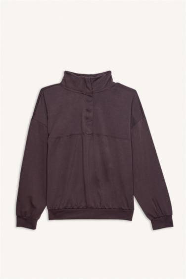 Relax Fit Half Turtleneck Modal Sweatshirt