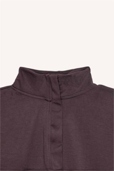 Relax Fit Half Turtleneck Modal Sweatshirt