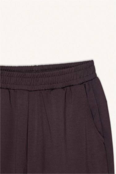 بنطلون منسوج وايد ليج برجل واسع