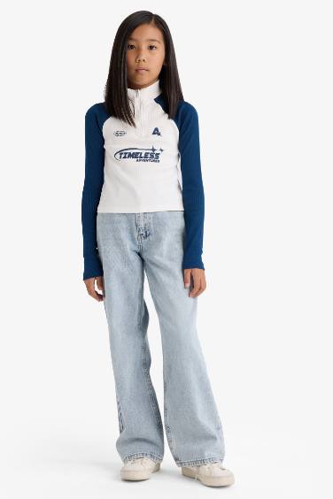 Slim Fit Slogan Long Sleeve T-Shirt