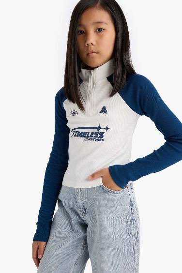 Slim Fit Slogan Long Sleeve T-Shirt