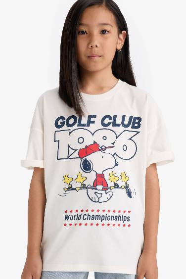 Oversize Fit Snoopy Licensed Short Sleeve T-Shirt