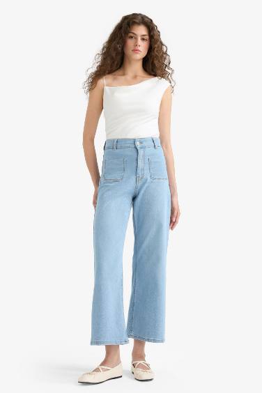 Culotte High Waist Crop Fit Jeans