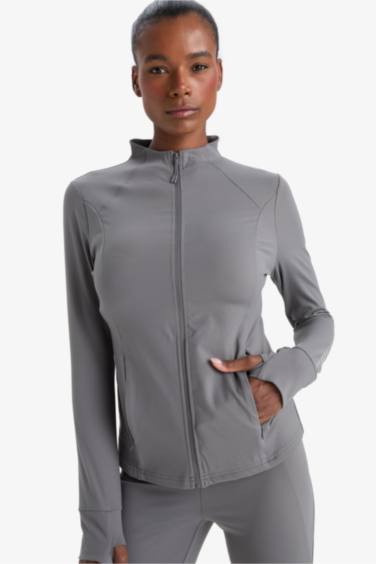 DeFactoFit Slim Fit Stand Collar Cardigan