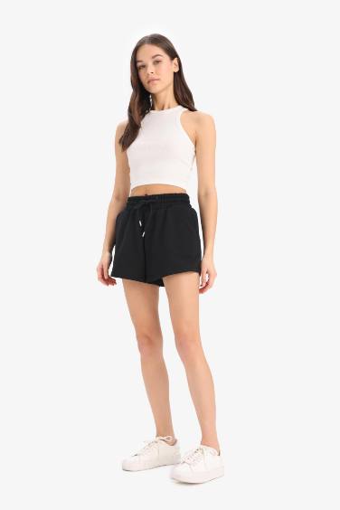 Relax Fit Flexible Waist Laced Bermuda Shorts