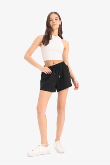 Relax Fit Flexible Waist Laced Bermuda Shorts